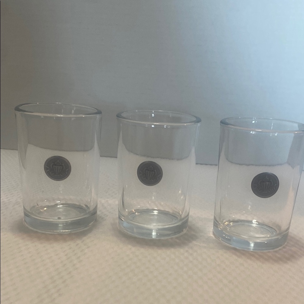 Essenza Luxury Repurposed Elegant Clear Glass Candle or Tumbler       Set of 3